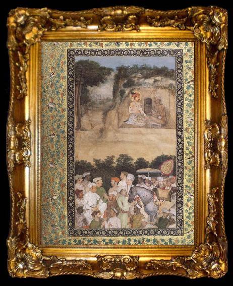 framed  Hindu painter Prince and hermit, ta009-2